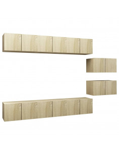 Mobili Porta TV 8 pz Rovere Sonoma in Legno Multistrato 2