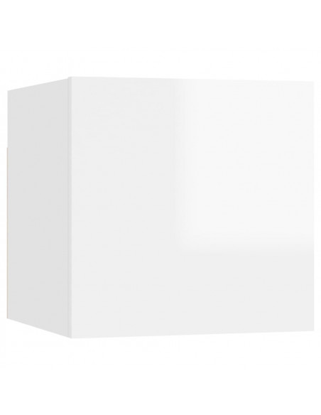 Set di Mobili Porta TV 6 pz Bianco Lucido in Legno Multistrato