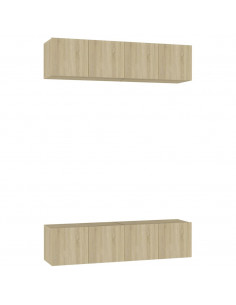 Mobili Porta TV 4 pz Rovere Sonoma 60x30x30cm Legno Multistrato 2