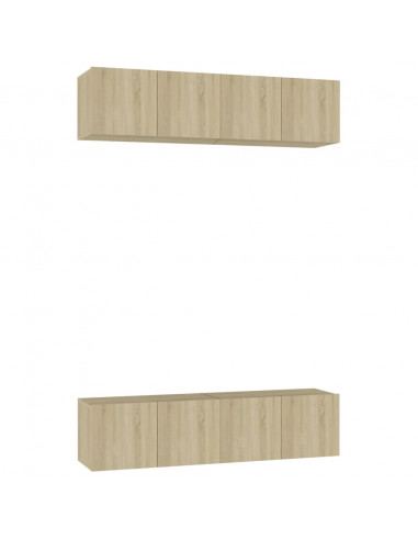 Mobili Porta TV 4 pz Rovere Sonoma 60x30x30cm Legno Multistrato