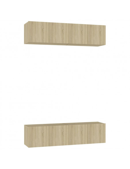 Mobili Porta TV 4 pz Rovere Sonoma 60x30x30cm Legno Multistrato