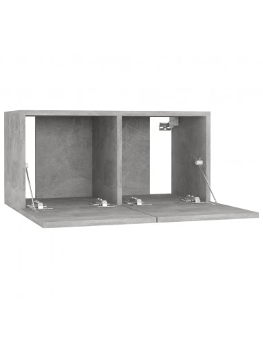 Mobili TV 4 pz Grigio Cemento 60x30x30 cm in Legno Multistrato