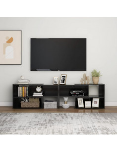 Mobile Porta TV Nero Lucido 149x30x52 cm in Legno Multistrato 2