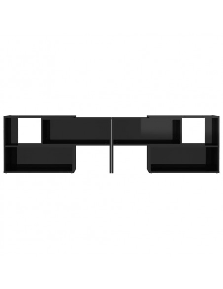 Mobile Porta TV Nero Lucido 149x30x52 cm in Legno Multistrato