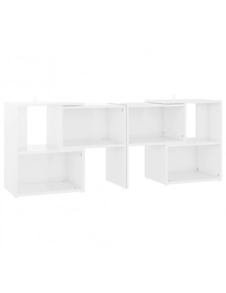 Mobile Porta TV Bianco Lucido 104x30x52 cm in Legno Multistrato