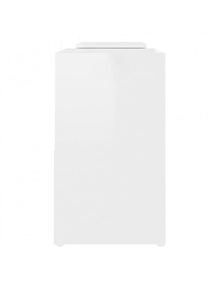 Mobile Porta TV Bianco Lucido 104x30x52 cm in Legno Multistrato