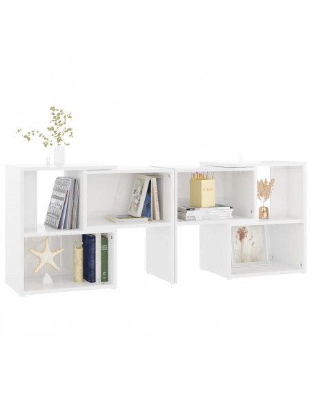 Mobile Porta TV Bianco Lucido 104x30x52 cm in Legno Multistrato