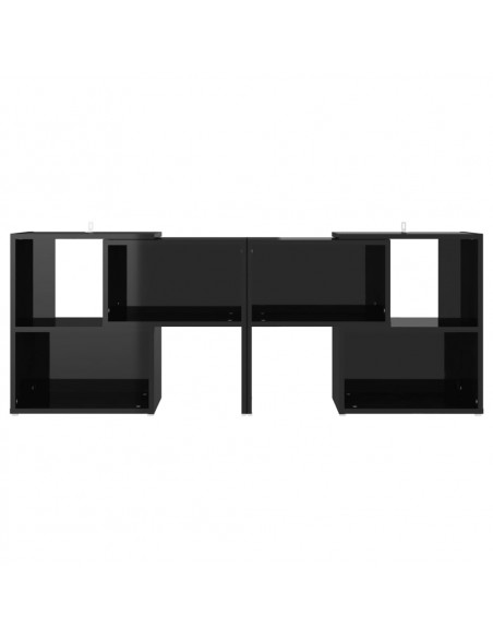 Mobile Porta TV Nero Lucido 104x30x52 cm in Legno Multistrato