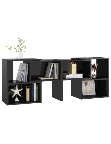 Mobile Porta TV Nero Lucido 104x30x52 cm in Legno Multistrato