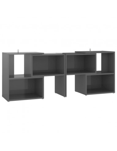 Mobile Porta TV Grigio Lucido 104x30x52 cm in Legno Multistrato