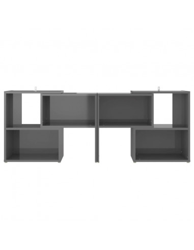 Mobile Porta TV Grigio Lucido 104x30x52 cm in Legno Multistrato