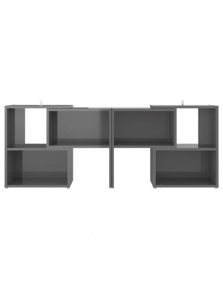 Mobile Porta TV Grigio Lucido 104x30x52 cm in Legno Multistrato