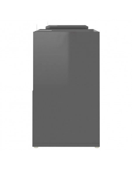 Mobile Porta TV Grigio Lucido 104x30x52 cm in Legno Multistrato
