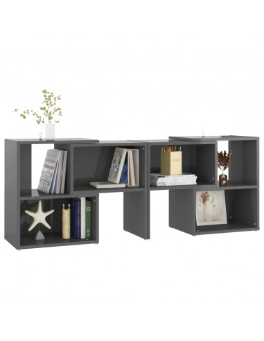 Mobile Porta TV Grigio Lucido 104x30x52 cm in Legno Multistrato