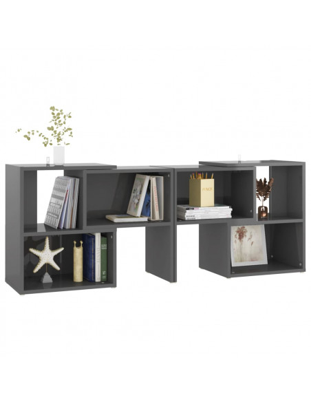 Mobile Porta TV Grigio Lucido 104x30x52 cm in Legno Multistrato