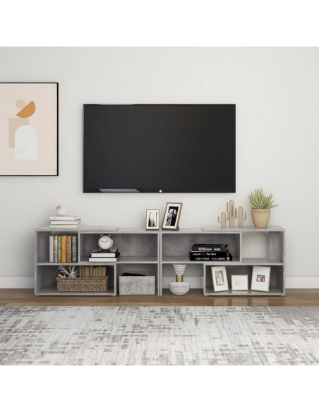 Mobile Porta TV Grigio Cemento 149x30x52cm in Legno Multistrato