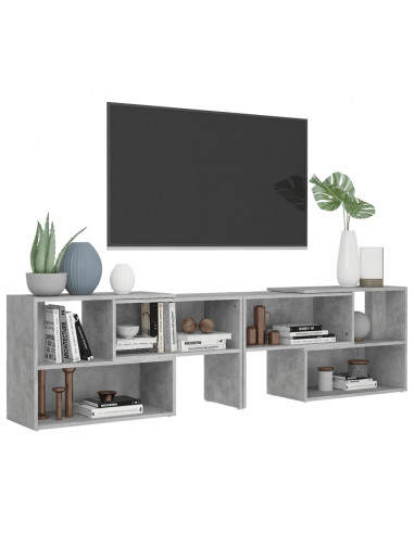 Mobile Porta TV Grigio Cemento 149x30x52cm in Legno Multistrato