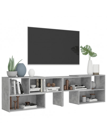 Mobile Porta TV Grigio Cemento 149x30x52cm in Legno Multistrato