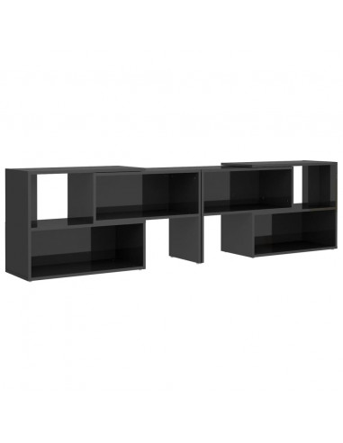 Mobile Porta TV Grigio Lucido 149x30x52 cm in Legno Multistrato