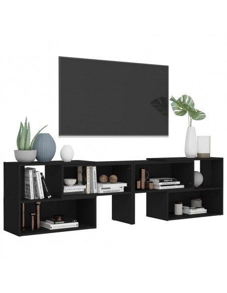 Mobile Porta TV Nero 149x30x52 cm in Legno Multistrato