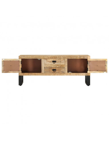Mobile Porta TV 110x30x45 cm in Legno Massello di Mango Grezzo
