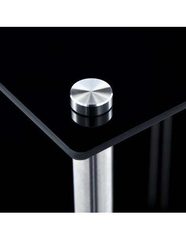 Scaffale a 3 Livelli Nero 40x40x67 cm in Vetro Temperato