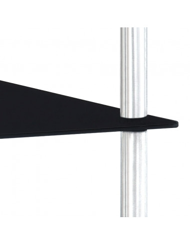 Scaffale a 3 Livelli Nero 40x40x67 cm in Vetro Temperato