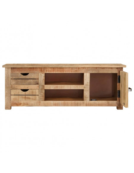 Mobile Porta TV 110x30x40 cm in Legno di Mango Grezzo