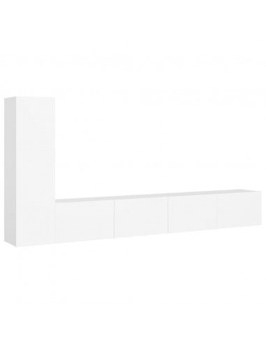 Set Mobili Porta TV 3 pz Bianco in Legno Multistrato