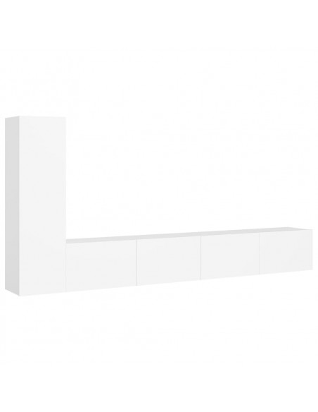 Set Mobili Porta TV 3 pz Bianco in Legno Multistrato