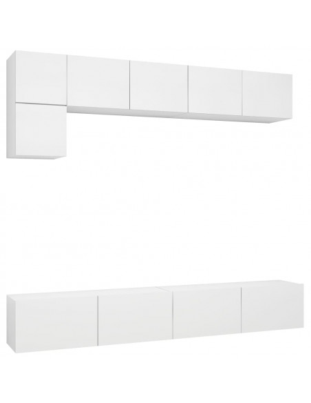 Set Mobili Porta TV 5 pz Bianco in Legno Multistrato