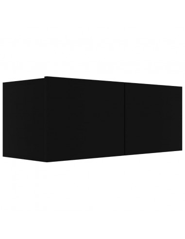 Mobili Porta TV 4 pz Neri 80x30x30 cm in Legno Multistrato