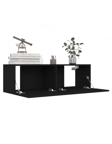 Mobili Porta TV 4 pz Neri 100x30x30 cm in Legno Multistrato