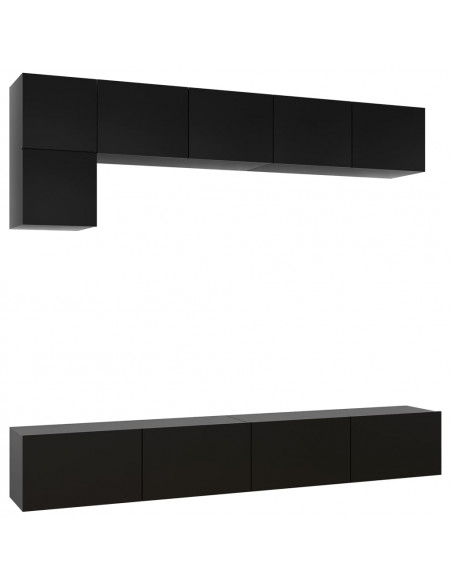 Set di Mobili Porta TV 5 pz Nero in Legno Multistrato