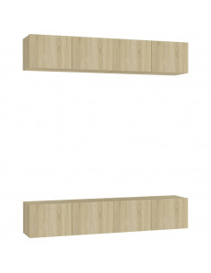 Mobili TV 4 pz Rovere Sonoma 80x30x30 cm in Legno Multistrato 2