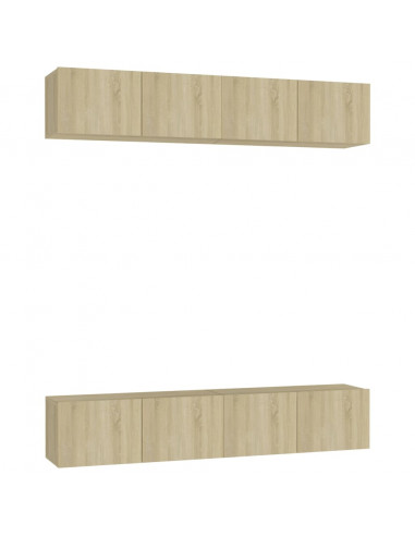 Mobili TV 4 pz Rovere Sonoma 80x30x30 cm in Legno Multistrato