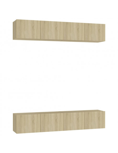 Mobili TV 4 pz Rovere Sonoma 80x30x30 cm in Legno Multistrato