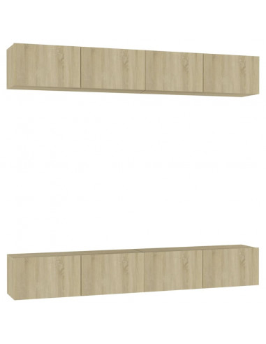 Mobili Porta TV 4pz Rovere Sonoma 100x30x30cm Legno Multistrato