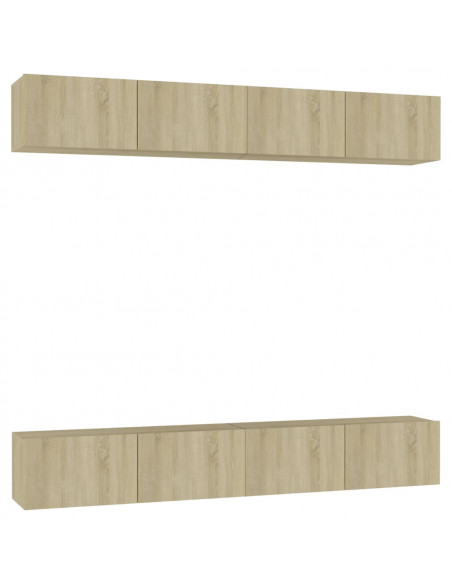 Mobili Porta TV 4pz Rovere Sonoma 100x30x30cm Legno Multistrato