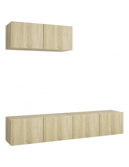 Mobili Porta TV 3 pz Rovere Sonoma in Legno Multistrato