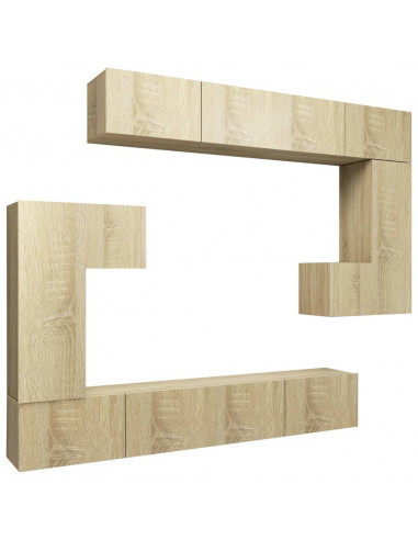 Set Mobili Porta TV 8pz Rovere Sonoma in Legno Multistrato