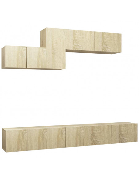 Set di Mobili Porta TV 6 pz Rovere Sonoma in Legno Multistrato