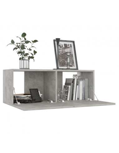 Mobili TV 4 pz Grigio Cemento 80x30x30 cm in Legno Multistrato
