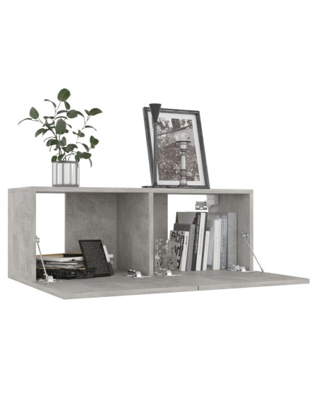 Mobili TV 4 pz Grigio Cemento 80x30x30 cm in Legno Multistrato
