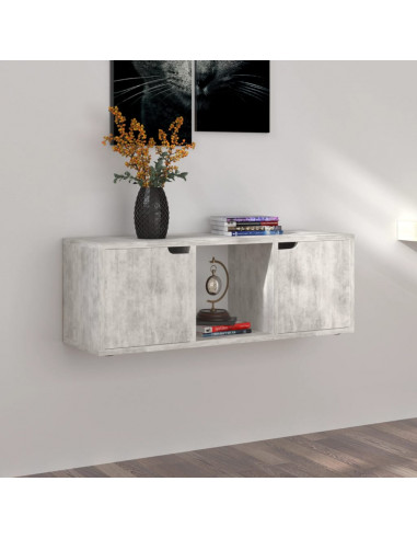 Mobile Porta TV Cemento 88,5x27,5x30,5 cm in Legno Multistrato