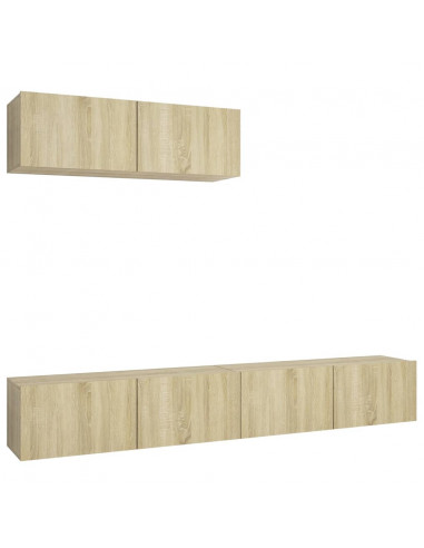 Mobili Porta TV 3 pz Rovere Sonoma in Legno Multistrato