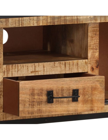 Mobile Porta TV 110x31x46 cm in Legno di Mango Grezzo
