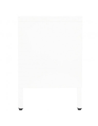 Mobile TV Bianco 90x30x44 cm in Acciaio e Vetro