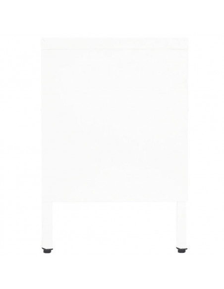 Mobile TV Bianco 90x30x44 cm in Acciaio e Vetro