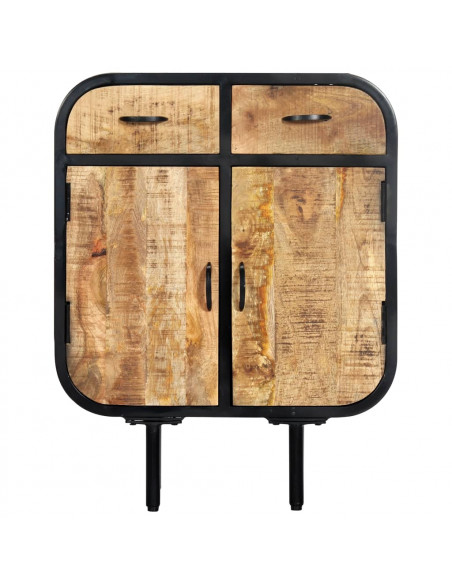 Credenza 60x30x75 cm Legno Massello di Mango e Ferro